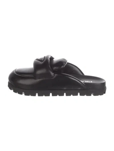 Pre-owned Prada Leather Mules In Black