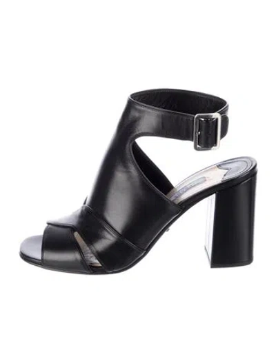 Pre-owned Prada Leather Mules In Black
