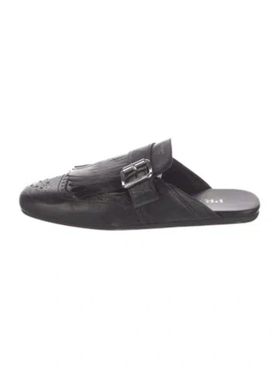 Pre-owned Prada Leather Mules In Black
