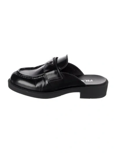 Pre-owned Prada Leather Mules In Black