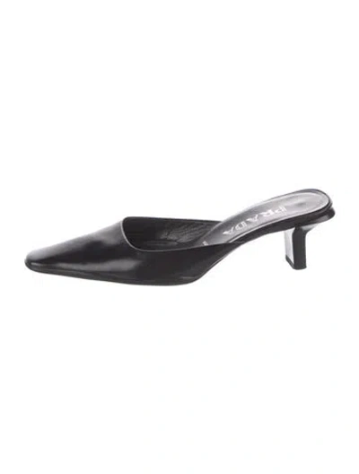 Pre-owned Prada Leather Mules In Black