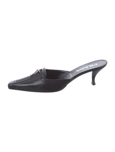 Pre-owned Prada Leather Mules In Black