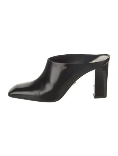 Pre-owned Prada Leather Mules In Black
