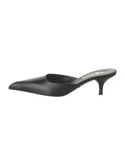 Pre-owned Prada Leather Mules In Black