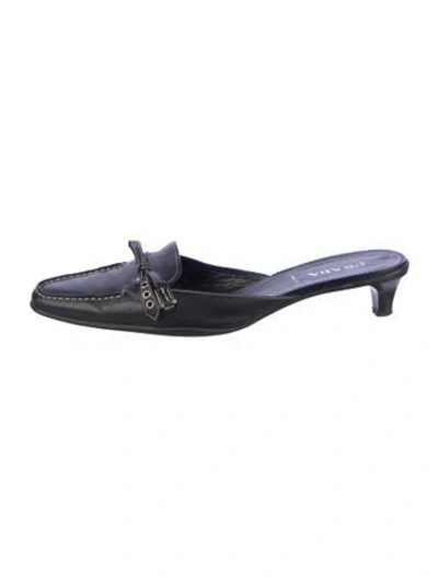 Pre-owned Prada Leather Mules In Black