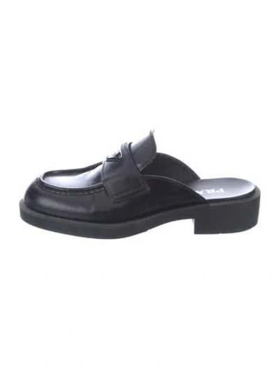 Pre-owned Prada Leather Mules In Black