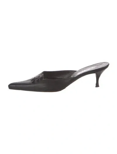 Pre-owned Prada Leather Mules In Black