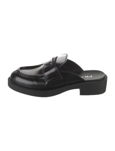 Pre-owned Prada Leather Mules In Black