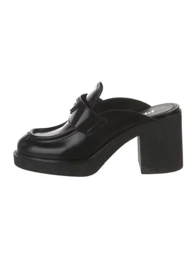 Pre-owned Prada Leather Mules In Black