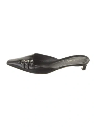 Pre-owned Prada Leather Mules In Black