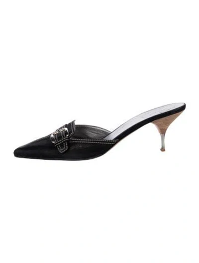Pre-owned Prada Leather Mules In Black