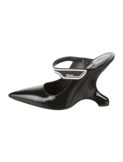 Pre-owned Prada Leather Mules In Black