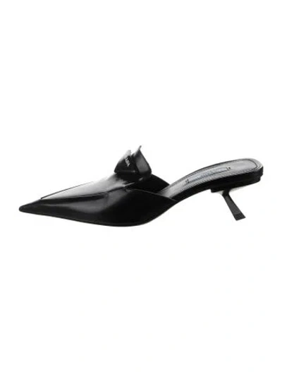 Pre-owned Prada Leather Mules In Black