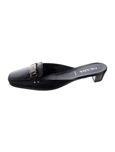 Pre-owned Prada Leather Mules In Black