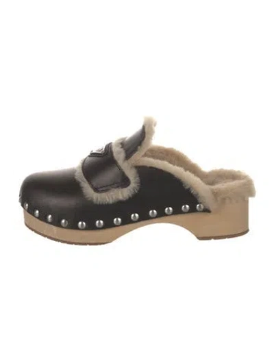 Pre-owned Prada Leather Mules In Black