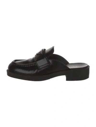 Pre-owned Prada Leather Mules In Black