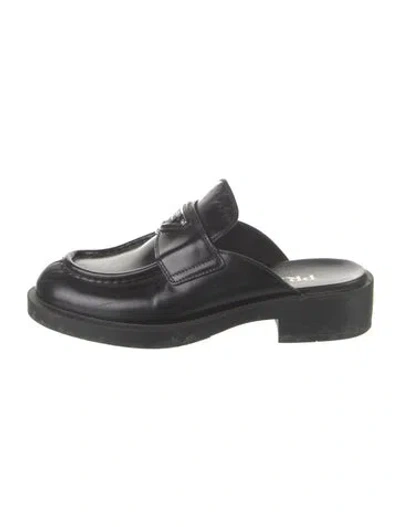 Pre-owned Prada Leather Mules In Black