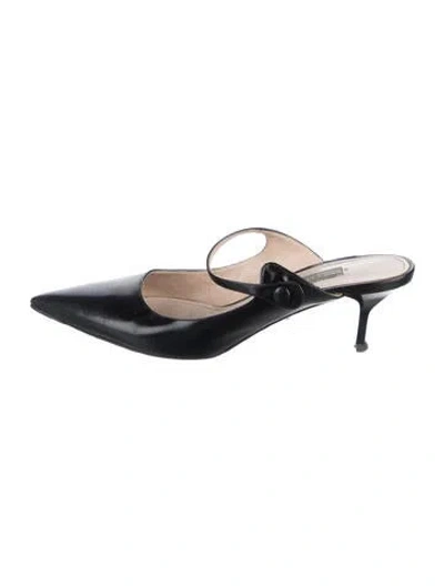 Pre-owned Prada Leather Mules In Black