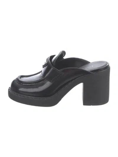 Pre-owned Prada Leather Mules In Black