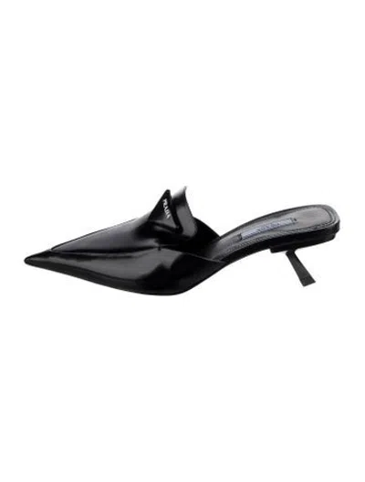 Pre-owned Prada Leather Mules In Black