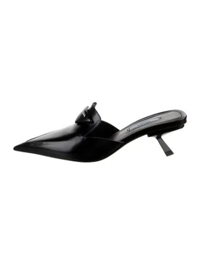 Pre-owned Prada Leather Mules In Black