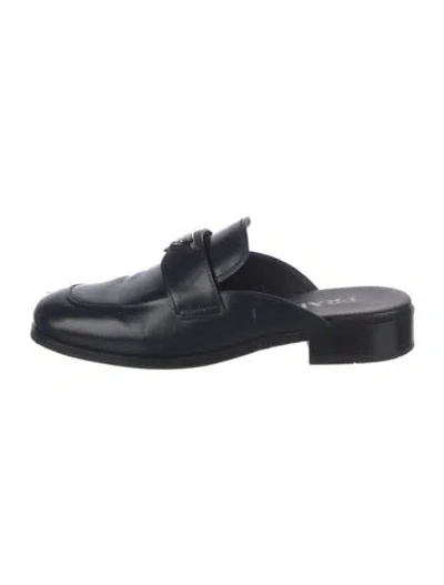 Pre-owned Prada Leather Mules In Blue