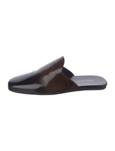 Pre-owned Prada Leather Mules In Brown