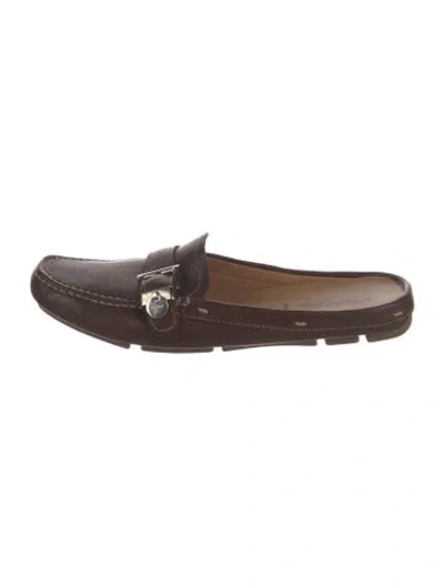 Pre-owned Prada Leather Mules In Brown