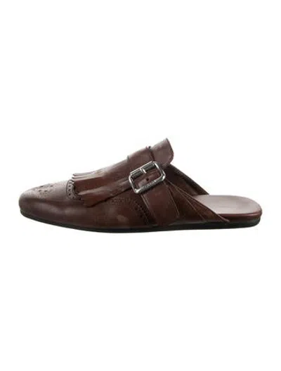 Pre-owned Prada Leather Mules In Brown