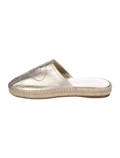 Pre-owned Prada Leather Mules In Gold/metallic