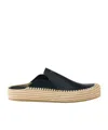 Prada Leather Mules In Navy Blue