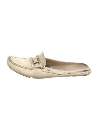Pre-owned Prada Leather Mules In Neutral