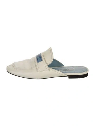Pre-owned Prada Leather Mules In Neutral