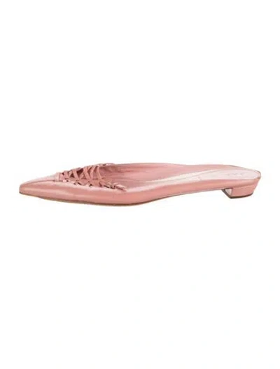 Pre-owned Prada Leather Mules In Pink