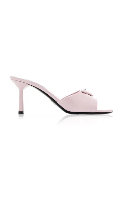 Prada Pink Logo Heeled Sandals