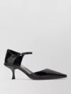 Prada Leather Mules Pointed Toe Kitten Heel Strap