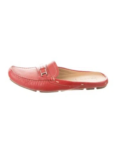 Pre-owned Prada Leather Mules In Red