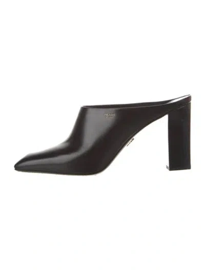 Pre-owned Prada Leather Mules W/ Tags In Black