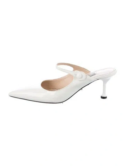 Pre-owned Prada Leather Mules In White