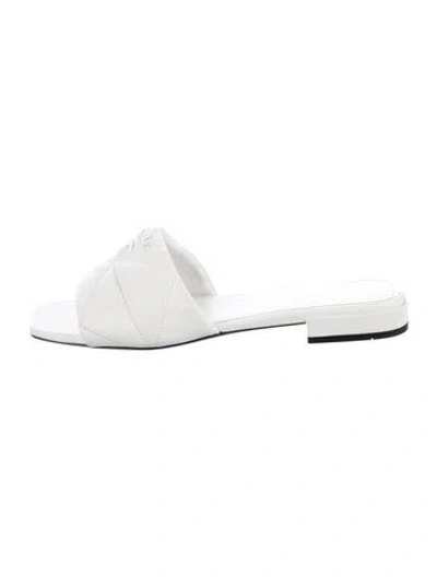Pre-owned Prada Leather Mules In White