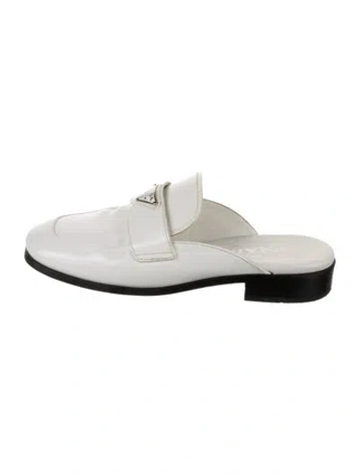 Pre-owned Prada Leather Mules In White