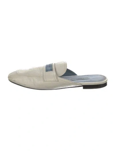 Pre-owned Prada Leather Mules In White