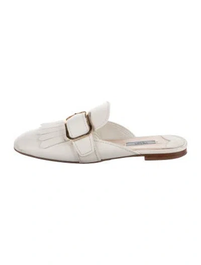 Pre-owned Prada Leather Mules In White