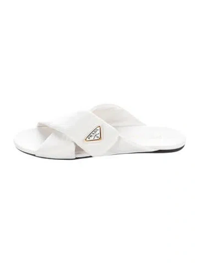 Pre-owned Prada Leather Mules In White