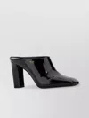 Prada Leather Mules With Block Heel And Pointed Toe
