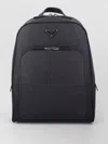 Prada Leather Nylon Backpack Adjustable Straps Top Handle In Blue