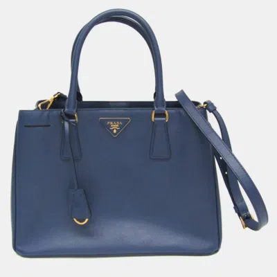 Pre-owned Prada Leather Onesize Lux Totes In Blue