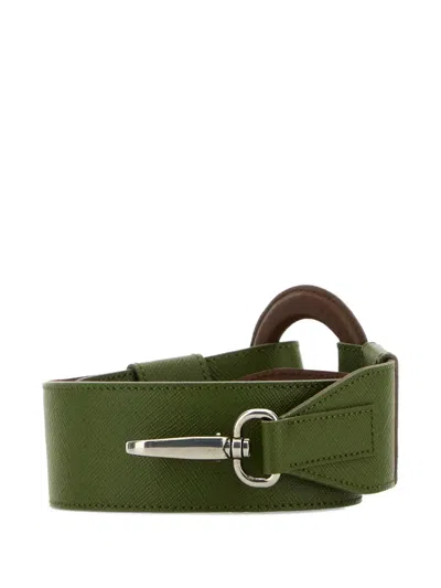 Prada Leather Oval-ring Shoulder Strap