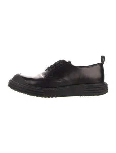 Pre-owned Prada Leather Oxfords In Black