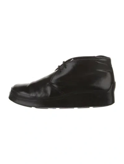 Pre-owned Prada Leather Oxfords In Black